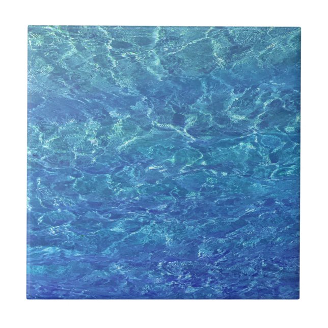 Water Beach Ocean Blue Sea Pool Decor Gift Tile (Front)