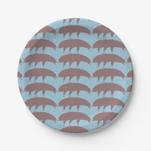 Water Bear Tardigrade Silhouette Cute Creature Paper Plate