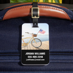 Water Bicycle By the Lake Luggage Tag
