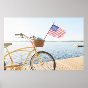 Water   Bicycle By the Lake Poster