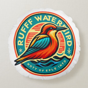 Water Bird Ruff Round Cushion