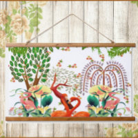 Water Birds Flamingo Couple Tree of Life Spring