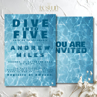 Water Birthday Splash Pool Summer Celebrate Invitation