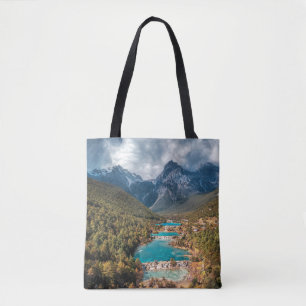 Water Blue Moon Lake, China Tote Bag