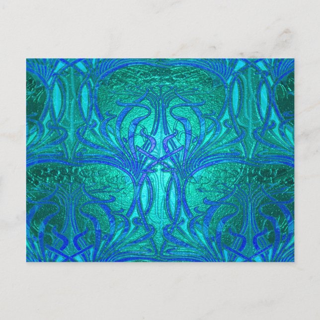 Water Blue Pattern Postcard (Front)