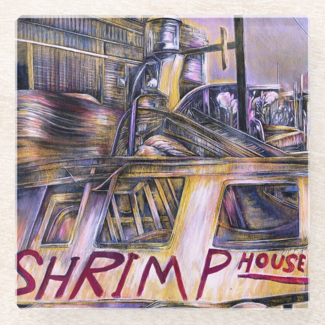 Water.born Mystery Meat, Israel Glass Coaster (Front)