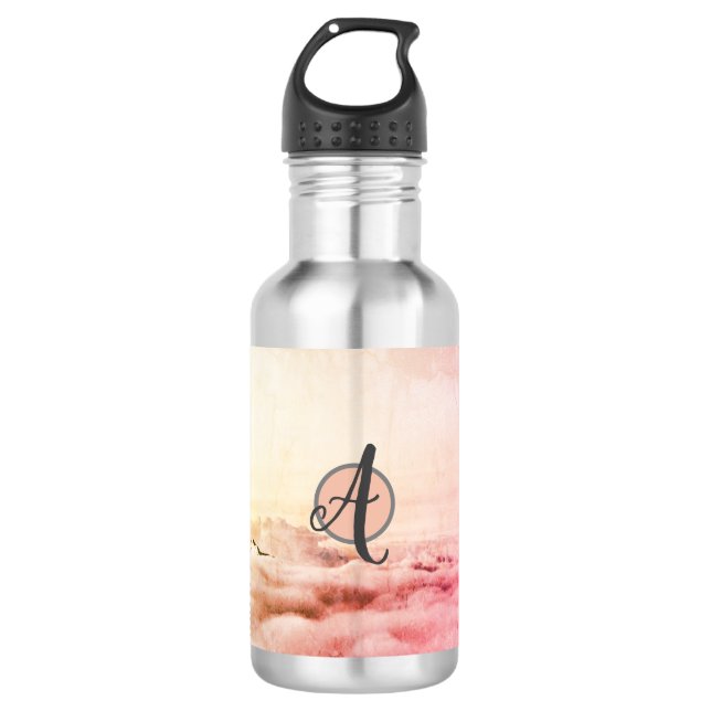 Water Bottle (18 oz), Stainless Steel CLOUDS (Front)