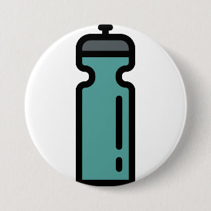 water-bottle 7.5 cm round badge