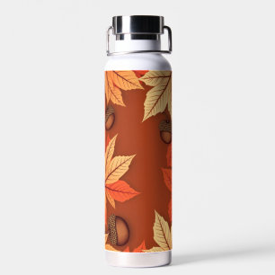 Water Bottle Autumn Leaves and Acorns