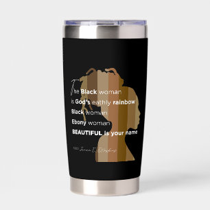 Water Bottle "Ebony woman" "Earthly rainbow" Insulated Tumbler