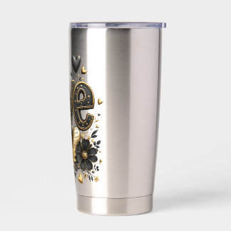 Water Bottle | Elegant Romantic Floral Hearts Tumb Insulated Tumbler