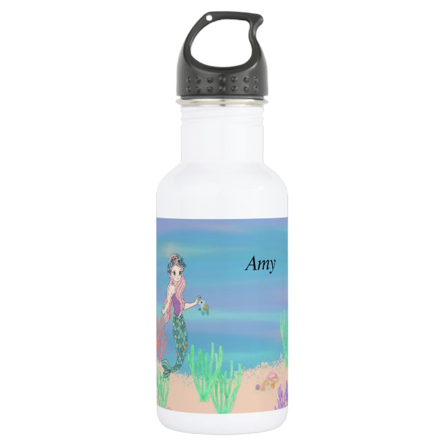 Water Bottle for Child with Mermaid (Front)