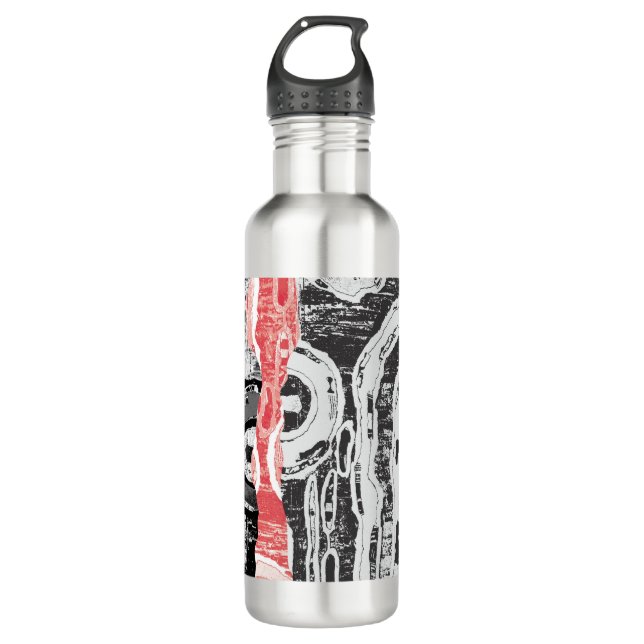 Water Bottle – Friction Lands Abstract Design (Front)