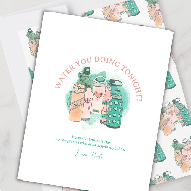 Water Bottle Funny Valentine's Day Holiday Card (Creator Uploaded)