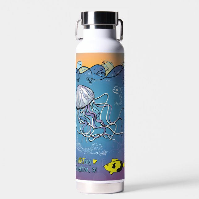 Water Bottle - Jelly Waves - Buellton.Art (Front)
