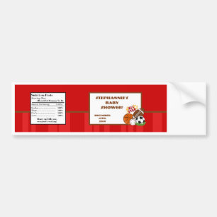 Water Bottle Label All-Star Red