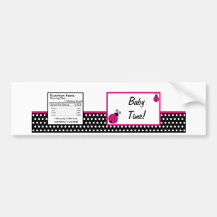 Water Bottle Label Black Spring Time Lady Bug