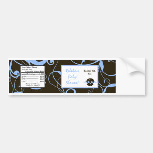 Water Bottle Label Boy Blue Punk Rock Skull Flame