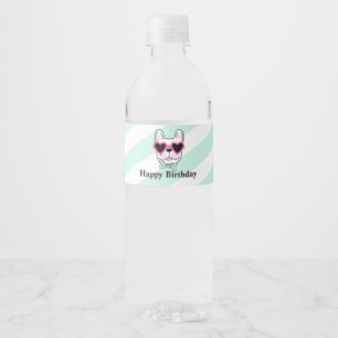 water bottle LABEL Bulldog, dog, pet