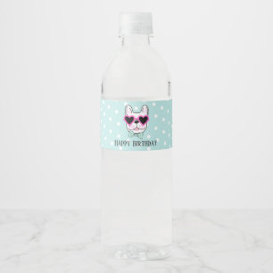 water bottle LABEL Bulldog, dog, pet