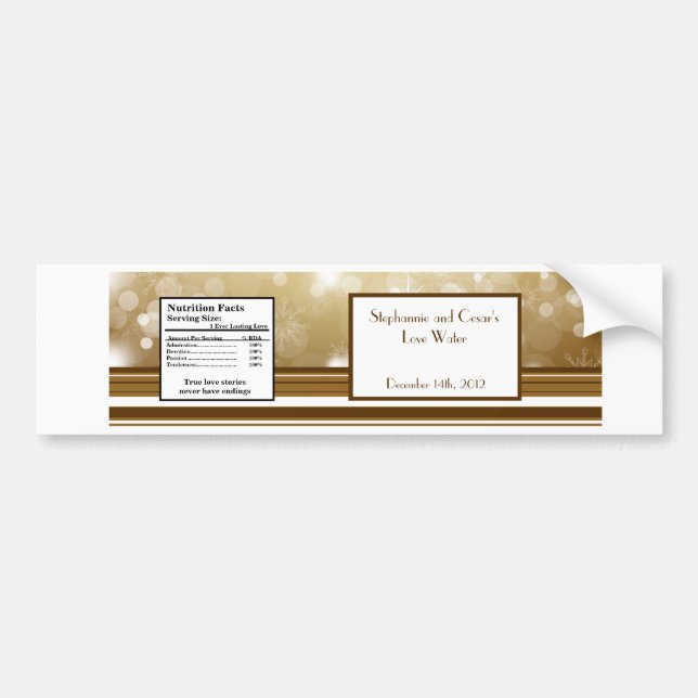 Water Bottle Label Christmas Copper Blur (Front)