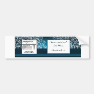 Water Bottle Label Deep Moroccan Blue