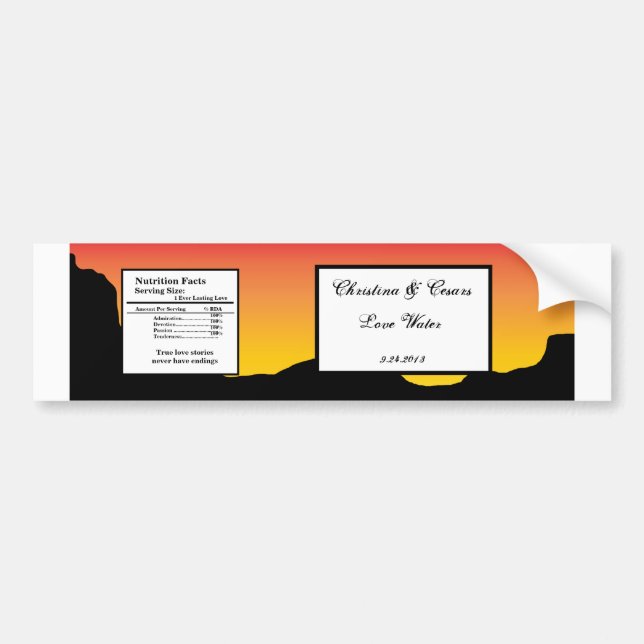 Water Bottle Label Desert Mountain Sunset Red West (Front)