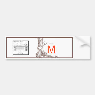 Water Bottle Label Fall Tree Initial Carvings