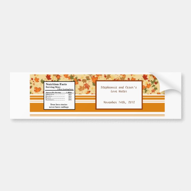 Water Bottle Label Foliage Branch (Front)