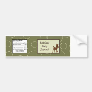 Water Bottle Label Forrest Animal Owl Deer Bird