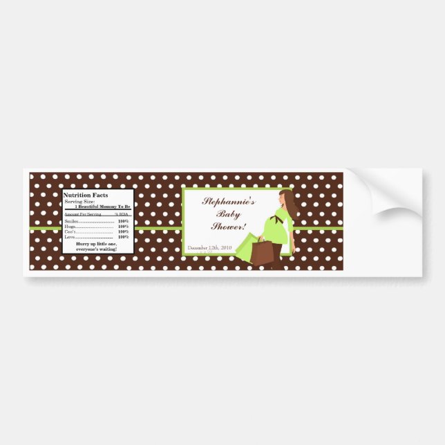 Water Bottle Label Green Mod Mum Polka Dots (Front)