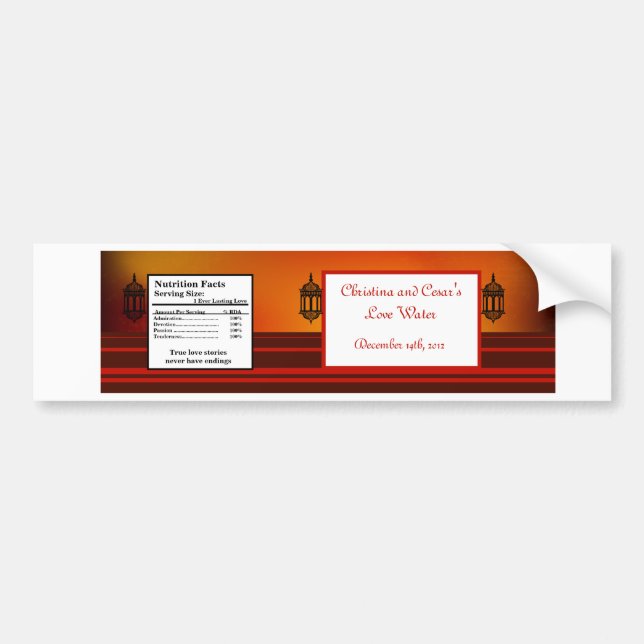 Water Bottle Label Moroccan Lantern (Front)