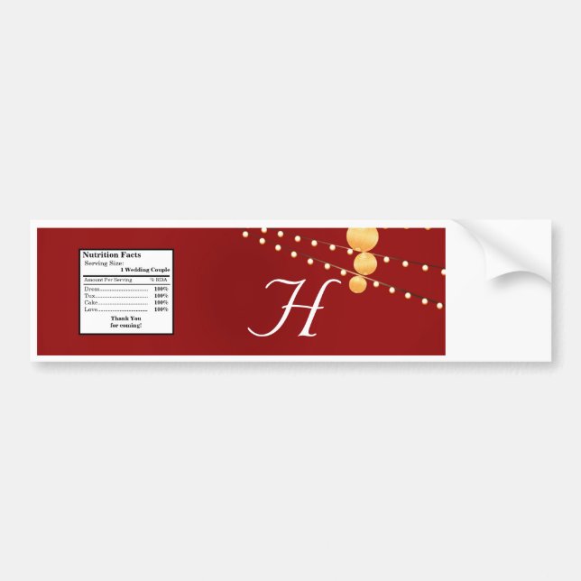 Water Bottle Label Paper Lanterns on Red Chineese (Front)