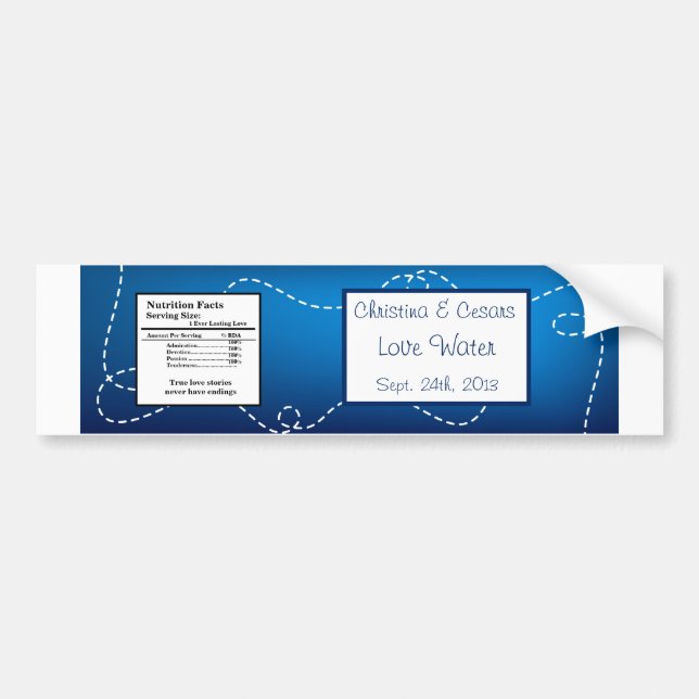 Water Bottle Label Paper Plane Flying Blue loops (Front)