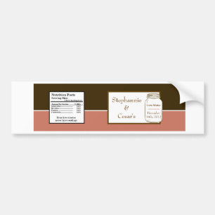 Water Bottle Label Pink/Brown Mason Jars
