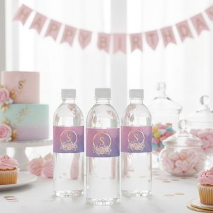 Water Bottle Label Pink Watercolor Ombre