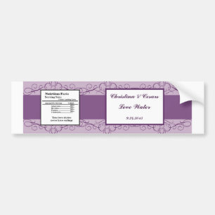 Water Bottle Label Royal Purple Crown/Swirls laven