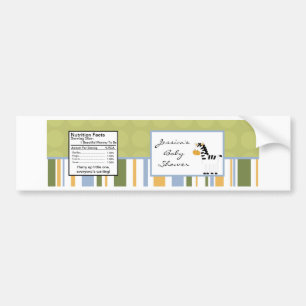 Water Bottle Label Safari Friends Zebra Boy