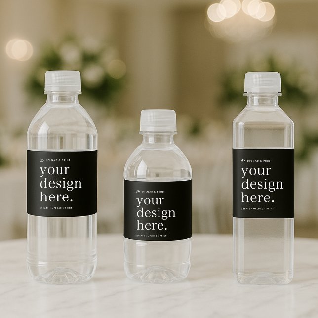 Water Bottle Label Stickers Your Design Upload (Versatile water bottle wrap labels for business, events, weddings, special occasions & more!)