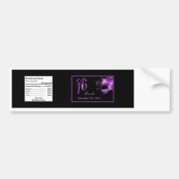 Water Bottle Label Sweet 16 Purple Lilac Black