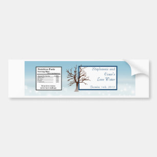 Water Bottle Label Twinkling Snow / Bare Tree