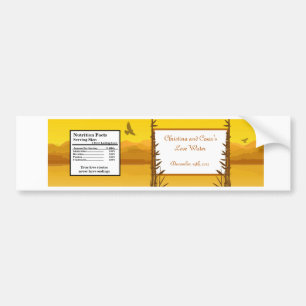 Water Bottle Label Warm Sunset