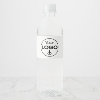 Water Bottle Labels | Business White Logo Wraps
