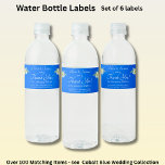 Water Bottle Labels, Cobalt Blue Label<br><div class="desc">You can easily edit ALL the Text - See all the other bottle labels too!</div>