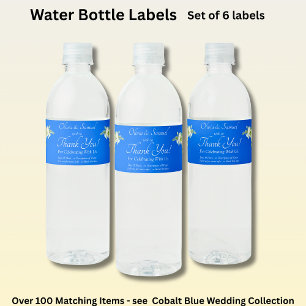 Water Bottle Labels, Cobalt Blue Label