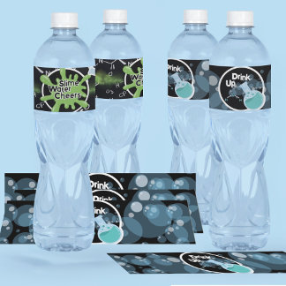 Water Bottle Labels Mad Science Slime Party
