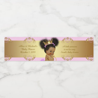 Water Bottle Labels,Sarah's baby shower,pink gold Label