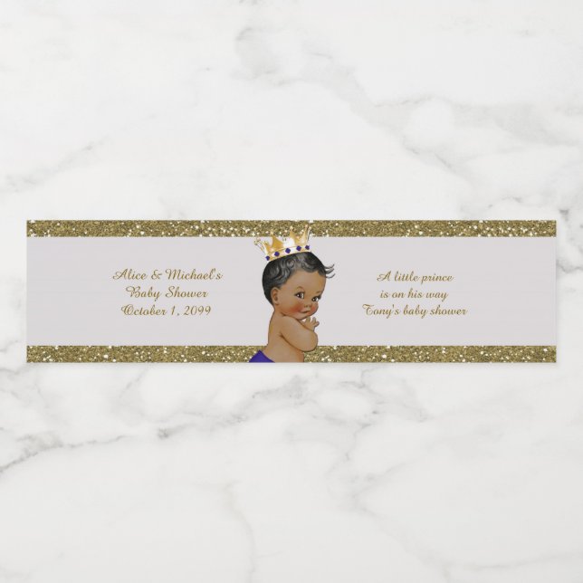 Water Bottle Labels,Tony's baby shower, white gold Label (Single Label)