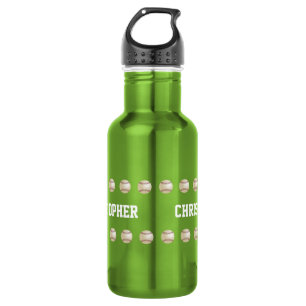 Water Bottle, Personalised, Baseball, Green 532 Ml Water Bottle