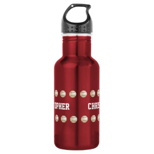 Water Bottle, Personalised, Baseball, Red 532 Ml Water Bottle